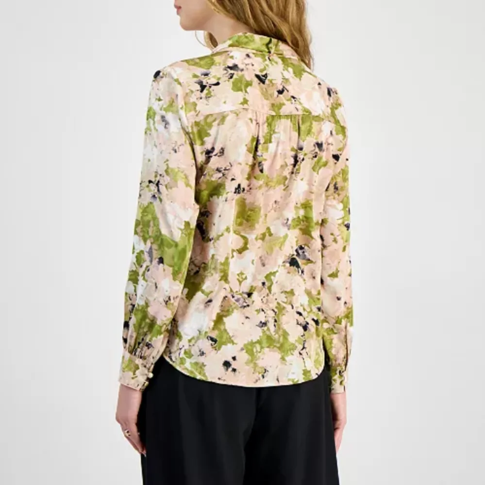 Bar III Women's Floral Tie-Neck Blouse - Picture 4 of 7